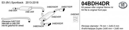 S3 Sportback 8V Sportuitlaat van Simons