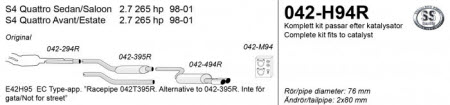 Audi S4 Sportuitlaat voor B5 type