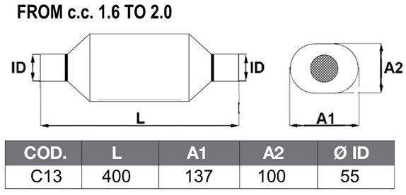 Sport Kat 200 cells Ovaal aansluiting 55mm